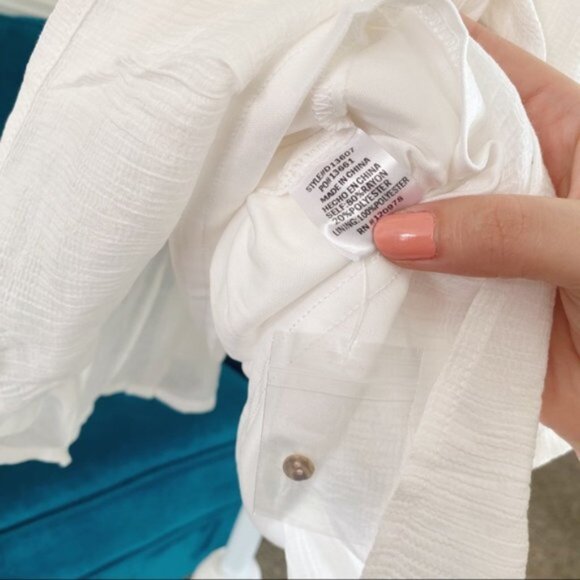 Entro | Elizabeth Tiered Puff Bubble Sleeve Dress White Layered Bohemian Small - Picture 13 of 15